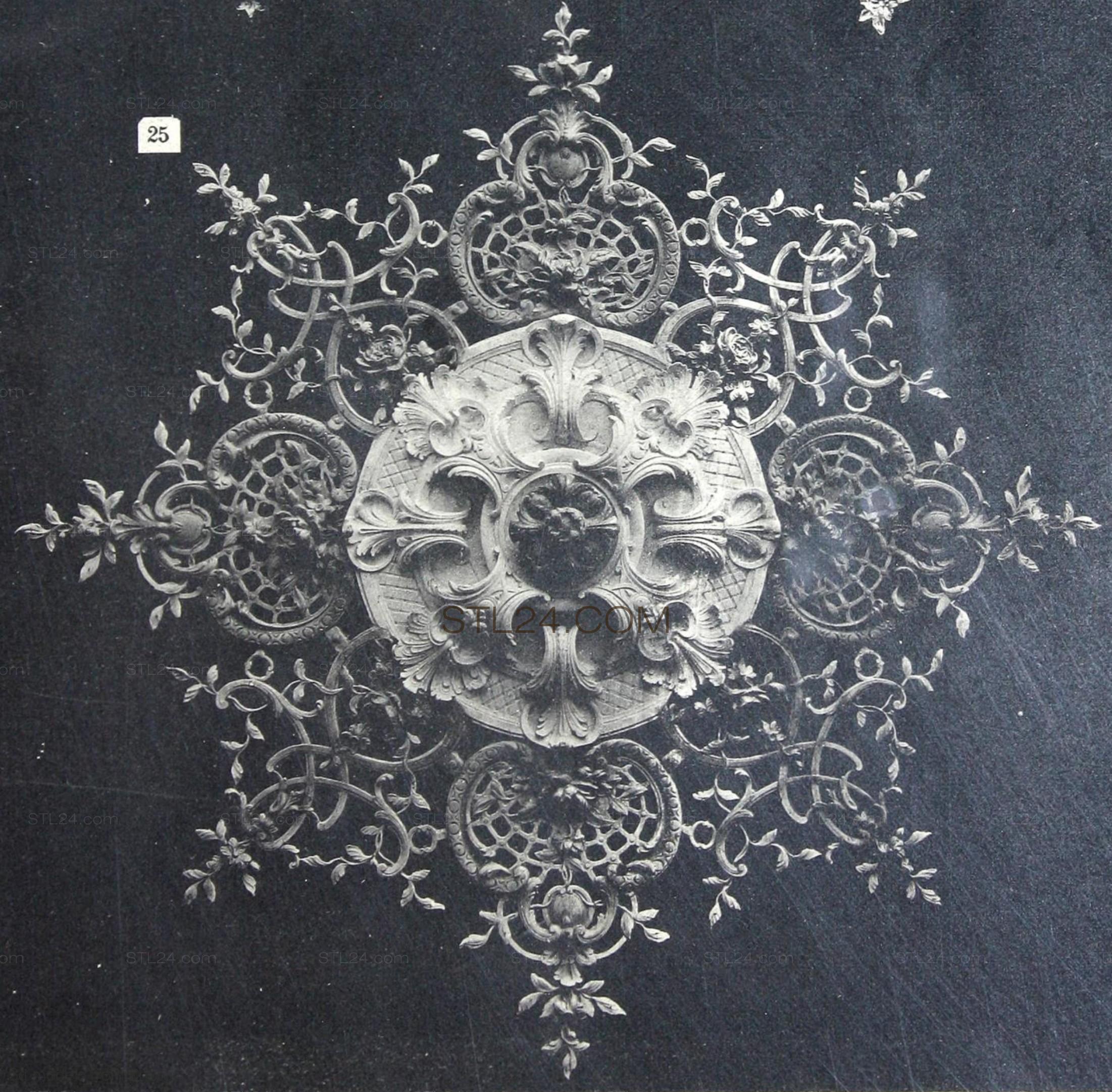 Потолочные розетки (CEILING ROSETTE_0115 -  | 3D model 3DSMAX / OBJ / STL) 3D модель для ЧПУ станка